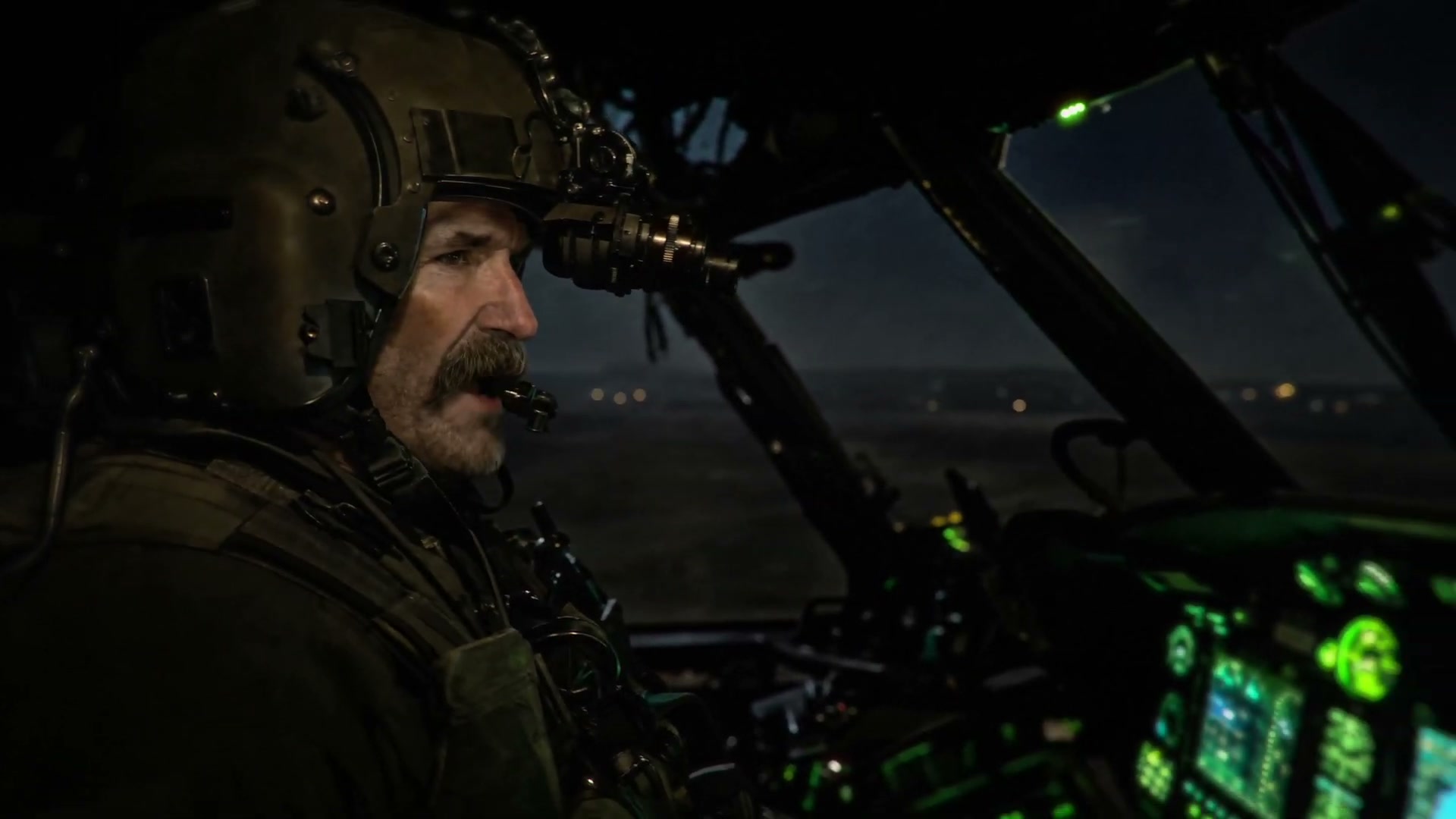 Cockpit interiors and instrument glow — coherent, film-grade night photography from a video model.